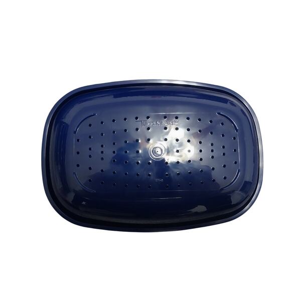 Vintage Tupperware Blue White Microwave Vegetable Rice Steamer 3 Pc #1273 - Picture 3 of 5